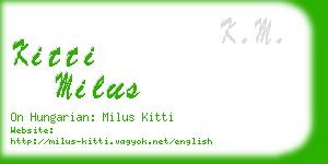 kitti milus business card